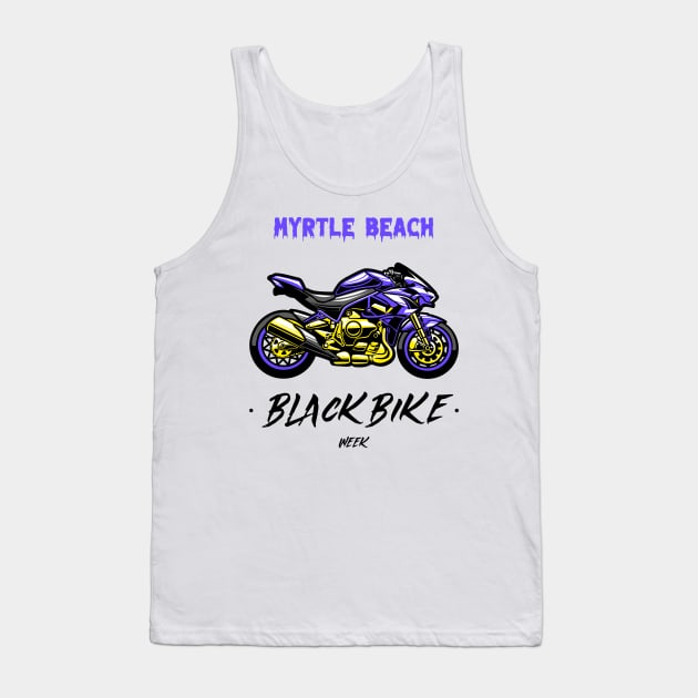 Black Bike Week Myrtle Beach Tank Top by Tip Top Tee's